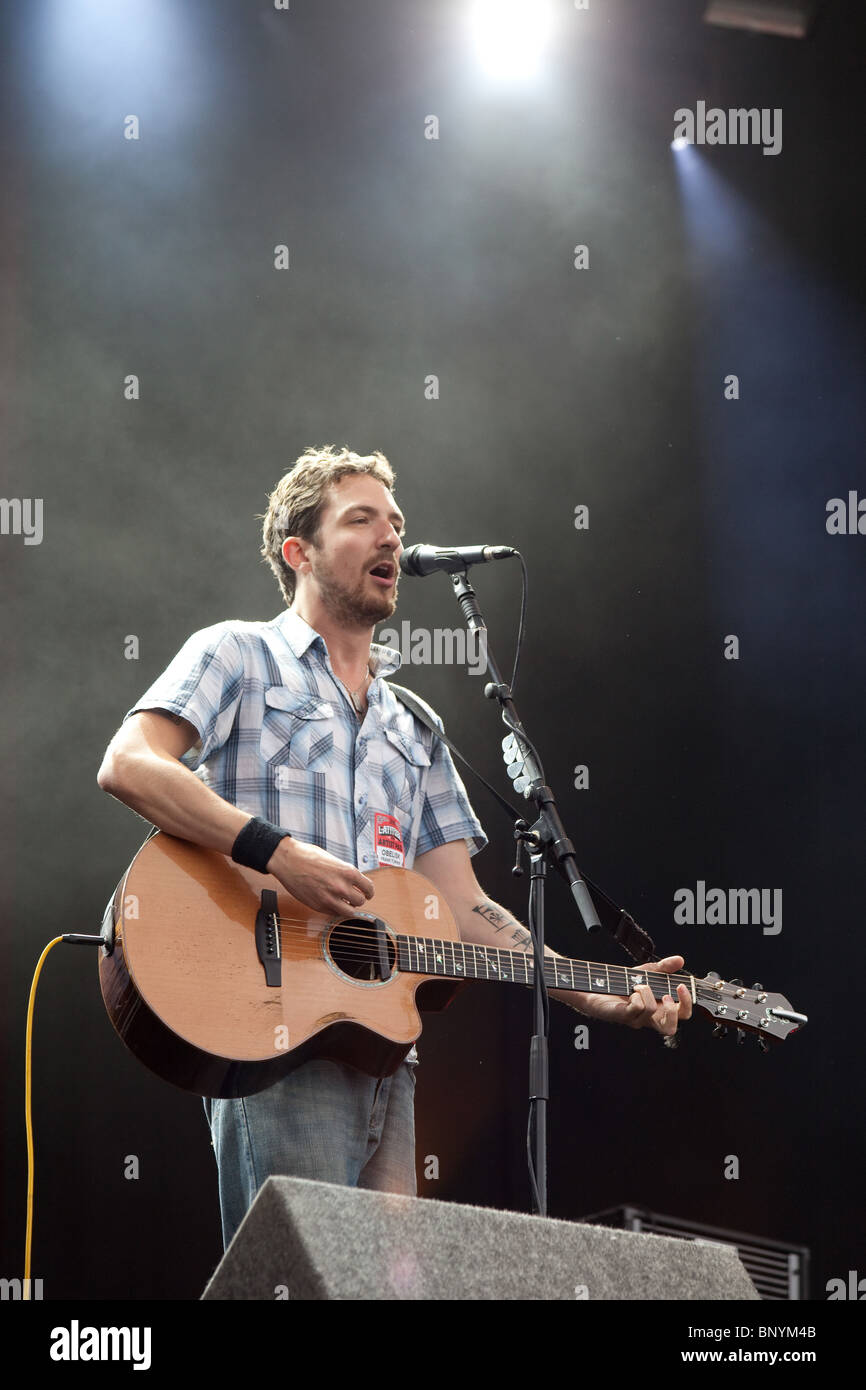 Frank Turner beim Latitude Festival, 17.07.2010, Henham Park, Suffolk, England. Stockfoto