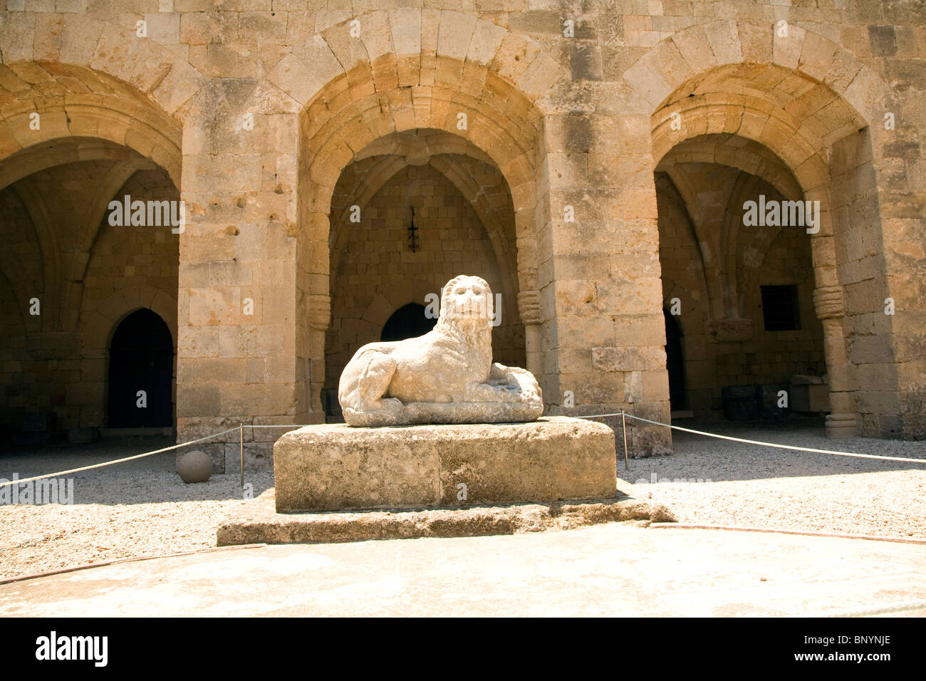 Löwenstatue, Archäologisches Museum Rhodos, Griechenland Stockfoto