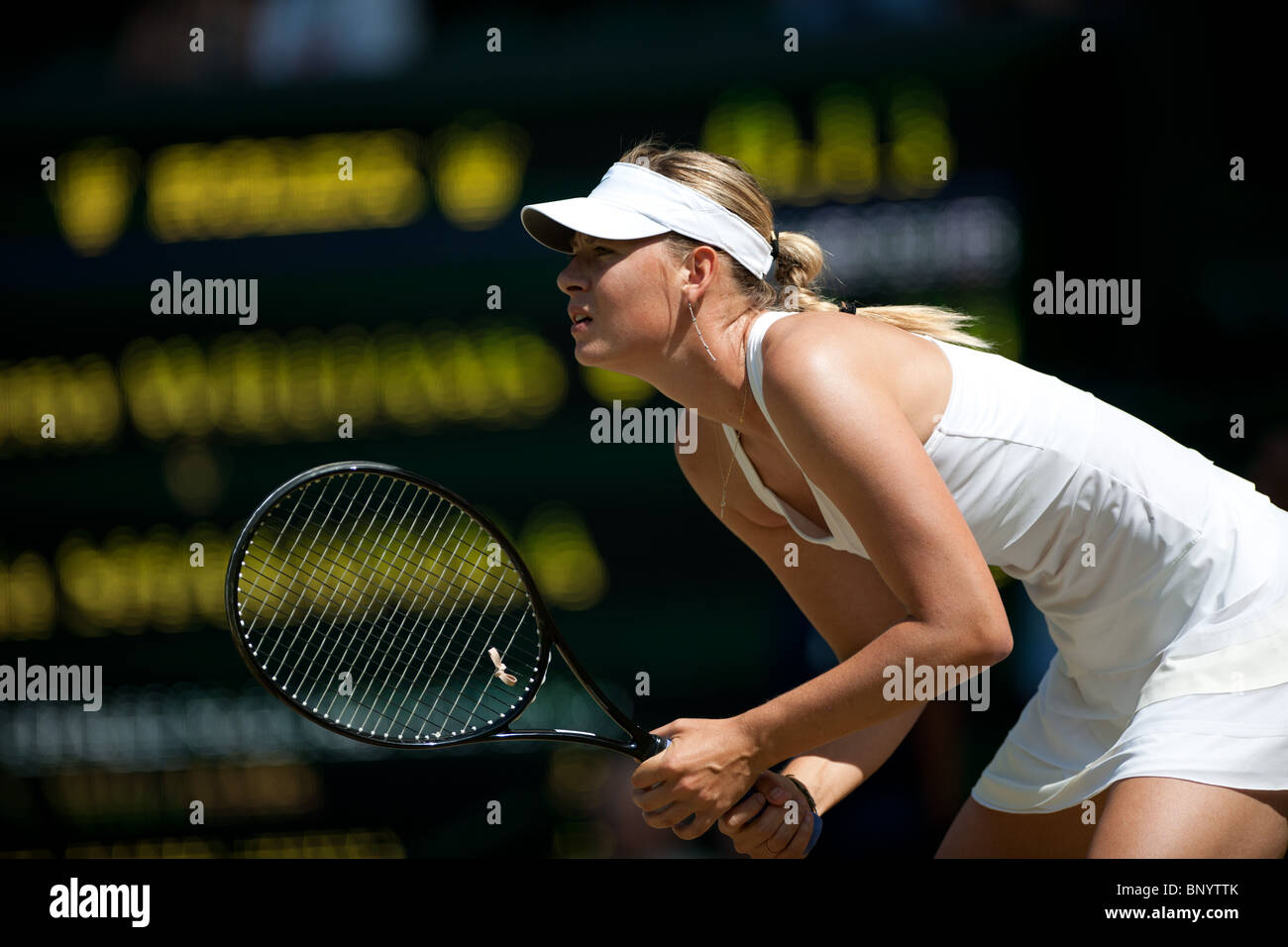 28. Juni 2010: Serena Williams (USA) [1] V Maria Sharapova (RUS) {1}.  Internationale Tennisturnier von Wimbledon statt, bei der alle E Stockfoto