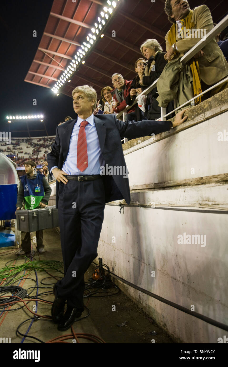 FC Arsenal-Trainer Arsene Wenger, Sevilla, Spanien Stockfoto