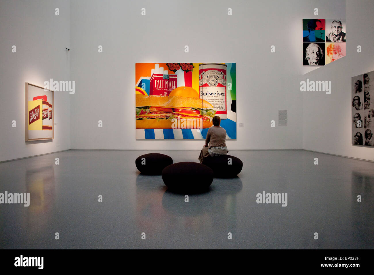 Ein Besucher schaut sich ein pop Kunstwerk namens Still Life Nr. 33, die von den amerikanischen Künstler Tom Wesselmann im Fine Arts wing im Israel Museum in Jerusalem Israel angezeigt Stockfoto