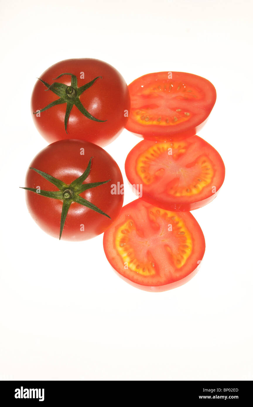 Ausgeschnittene Bilder von Tomaten Stockfoto