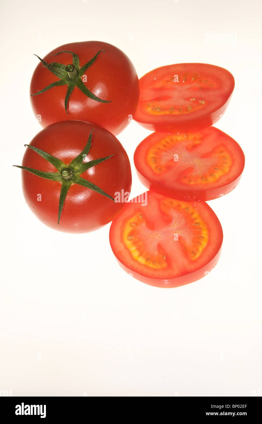 Ausgeschnittene Bilder von Tomaten Stockfoto