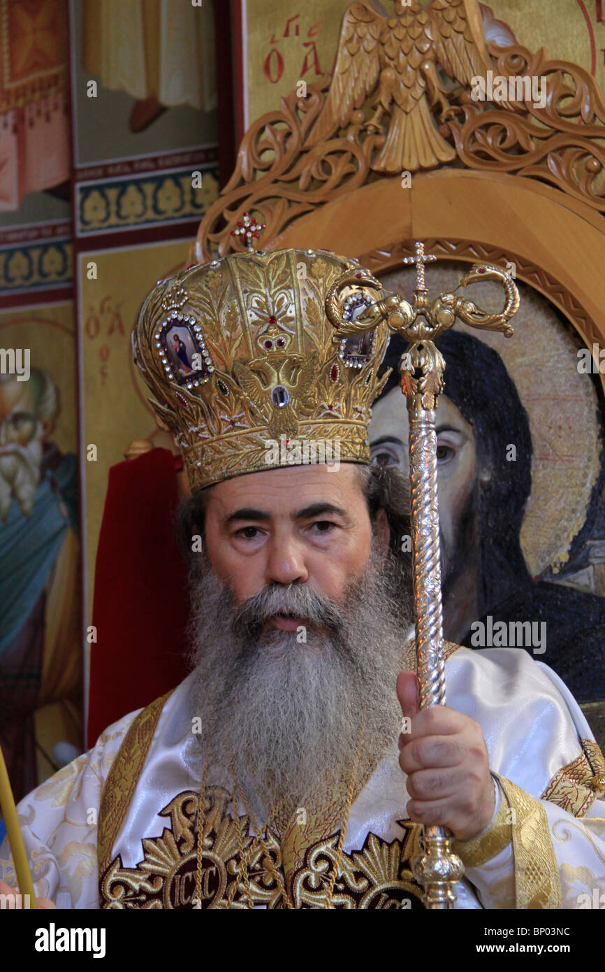 Griechische orthodoxe Patriarch Theophilus III in der Kirche der zwölf