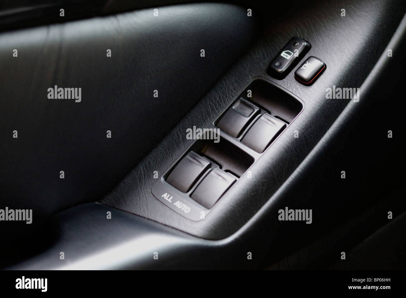 Auto Fenster Mastersteuerelement Schalttafel Stockfoto