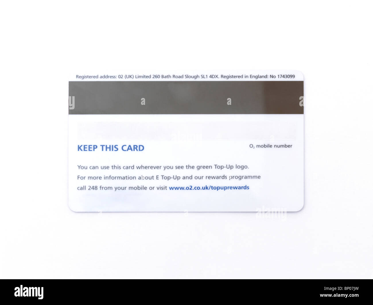 Pay As You Go Handy Aufladen der Karte Stockfoto