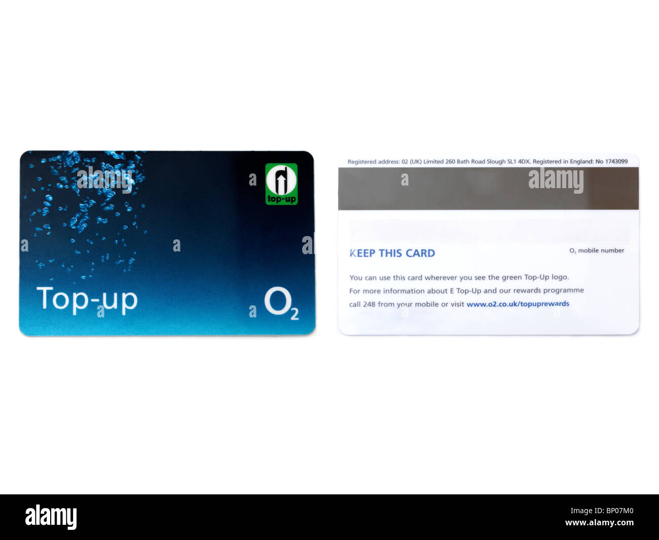 Pay As You Go Handy Aufladen der Karte Stockfoto