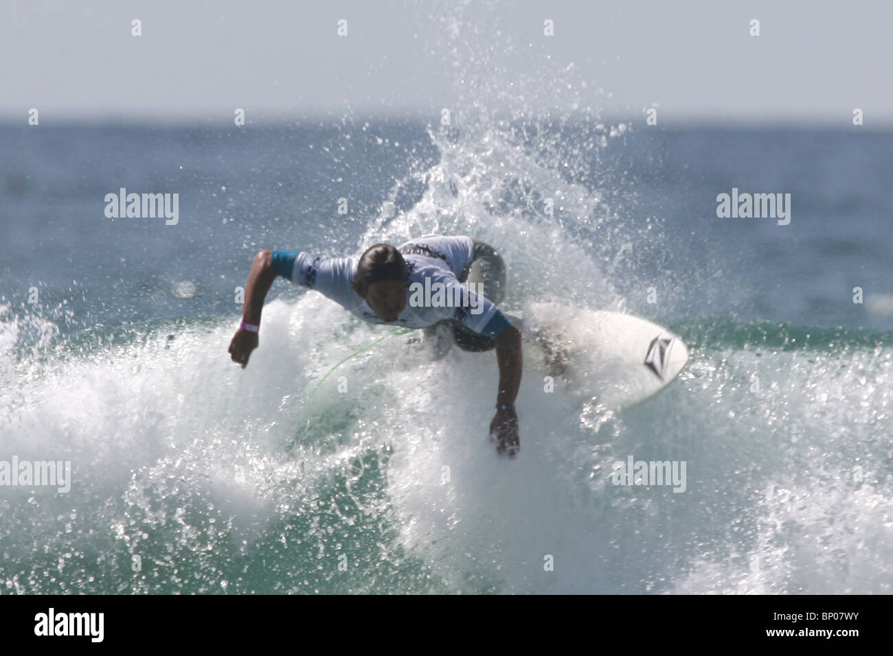 Neuseeländer, Jay Quinn, Runner up beim Relenless Boardmasters Surf-Wettbewerb, Newquay, Cornwall, 8. August. Stockfoto