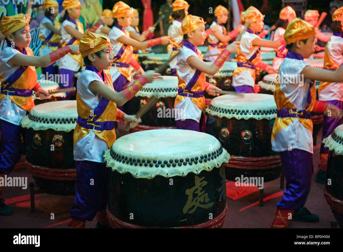 Süd-Ost-Asien, Malaysia, Penang, Georgetown, Trommler Stockfoto