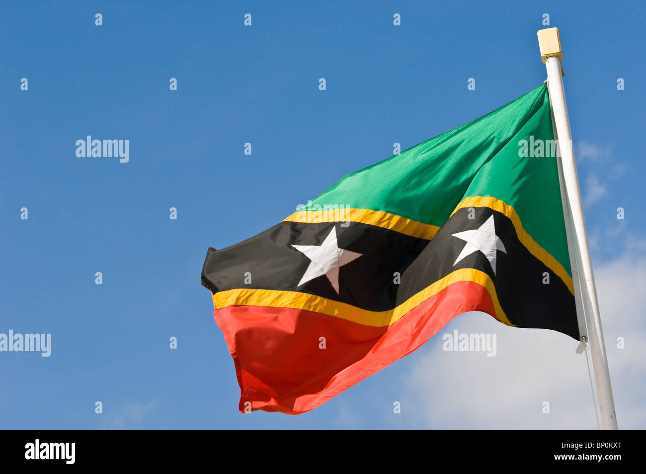 St. Kitts und Nevis-Flagge. Stockfoto