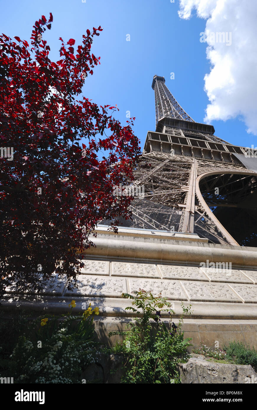 Eiffel-Turm nahe Erstansicht Stockfoto