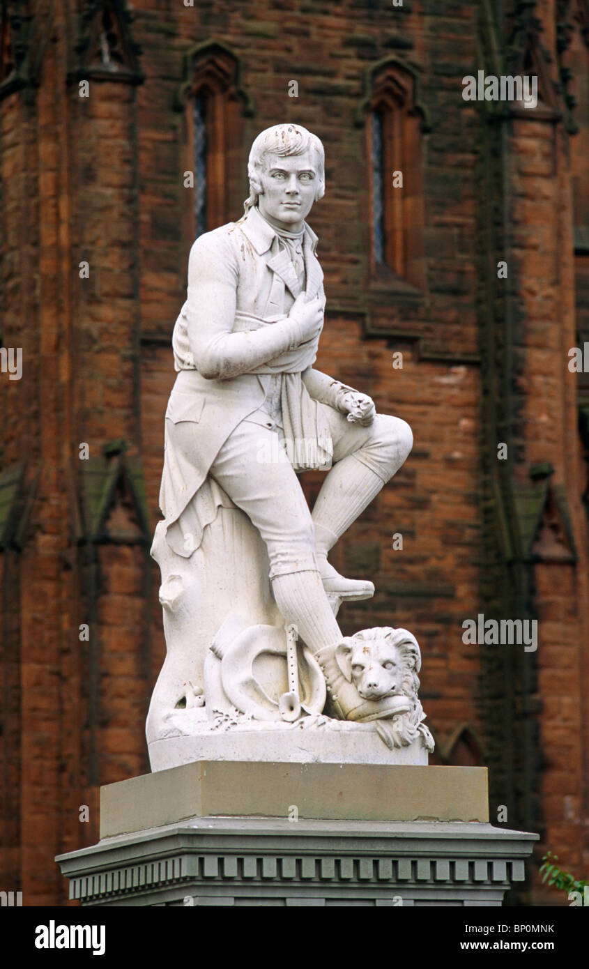 Statue von Robert Burns, Dumfries, Süd-West-Schottland Stockfoto