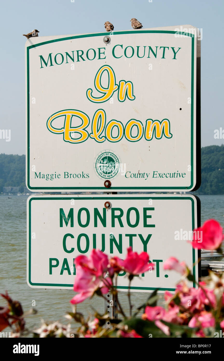 Monroe County Sign. Stockfoto