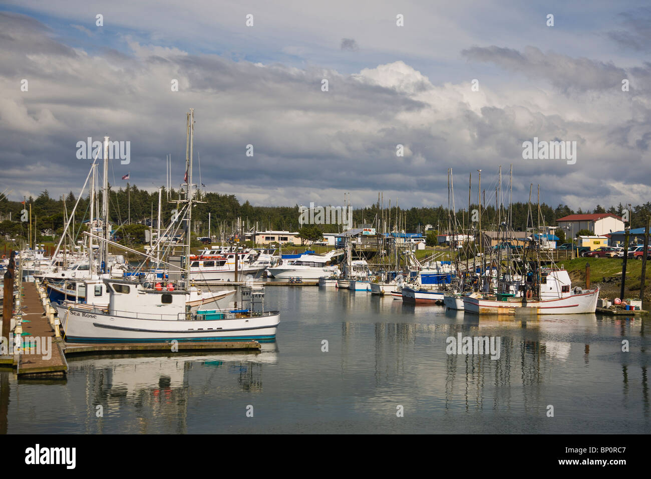 Charleston Harbor auf der Pazifik-Küste von Oregon Stockfoto