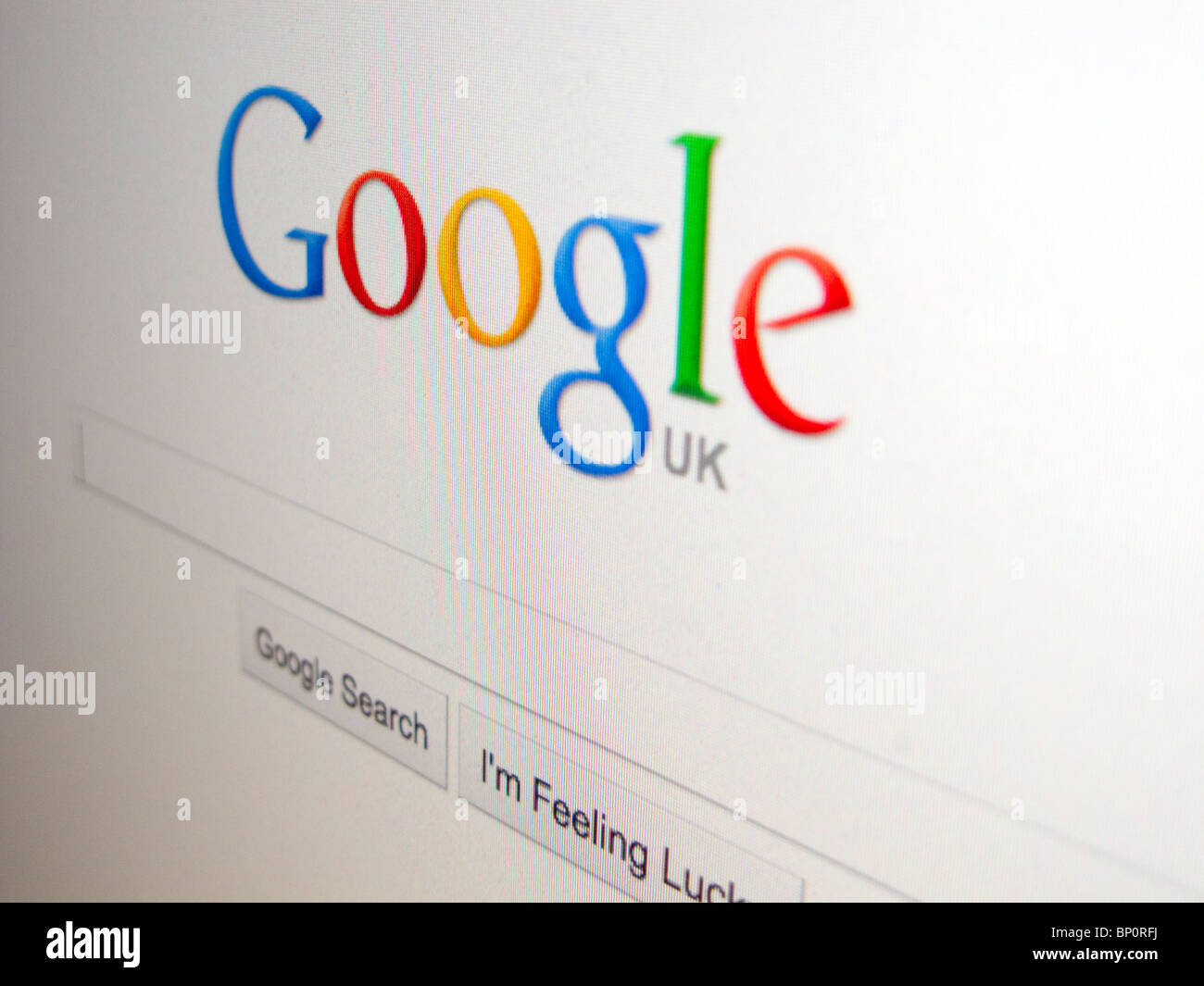 Google UK Web Suchmaschine Seite auf einem Computerbildschirm Stockfoto