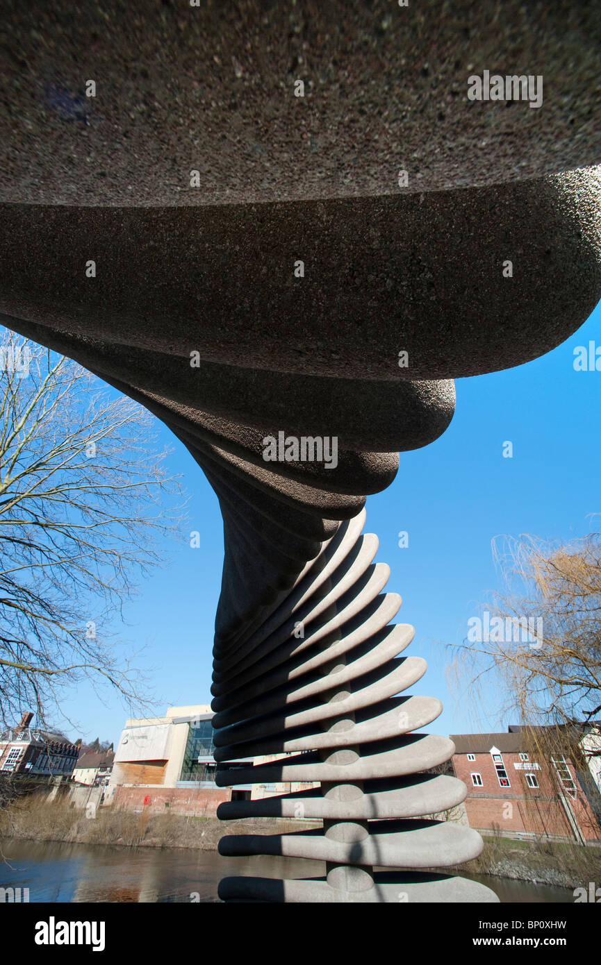 Charles Darwin Quantensprung Skulptur, Shrewsbury, Shropshire, UK Stockfoto