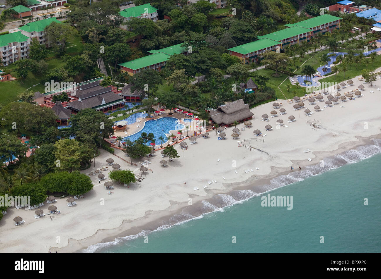 Luftaufnahme über Resort Pazifikküste Republik Panama Stockfoto