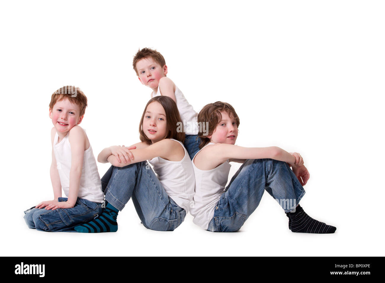Große familie kinder Ausgeschnittene Stockfotos und -bilder - Alamy