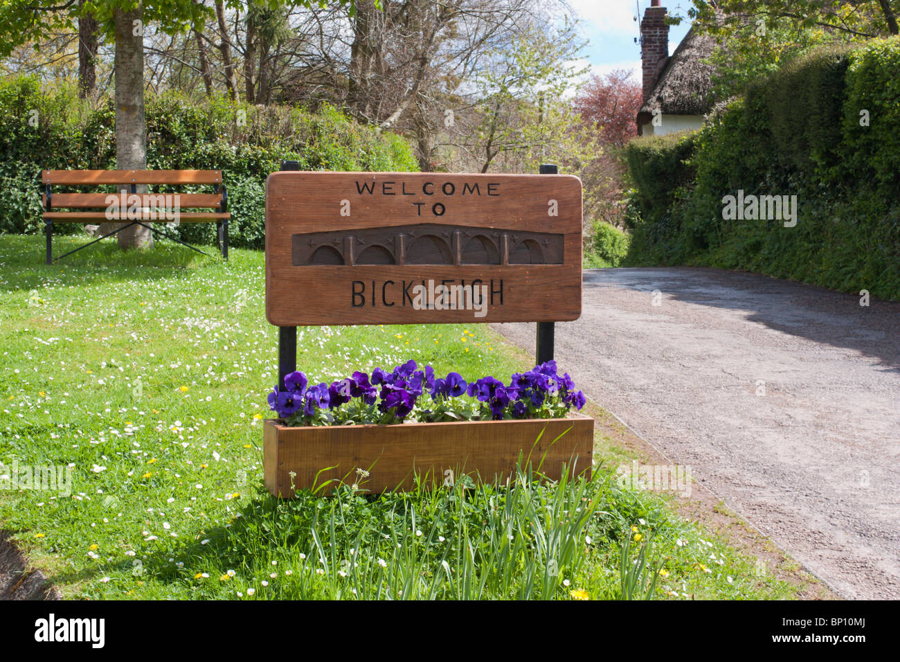 Willkommen bei Bickleigh Zeichen Devon England Stockfoto