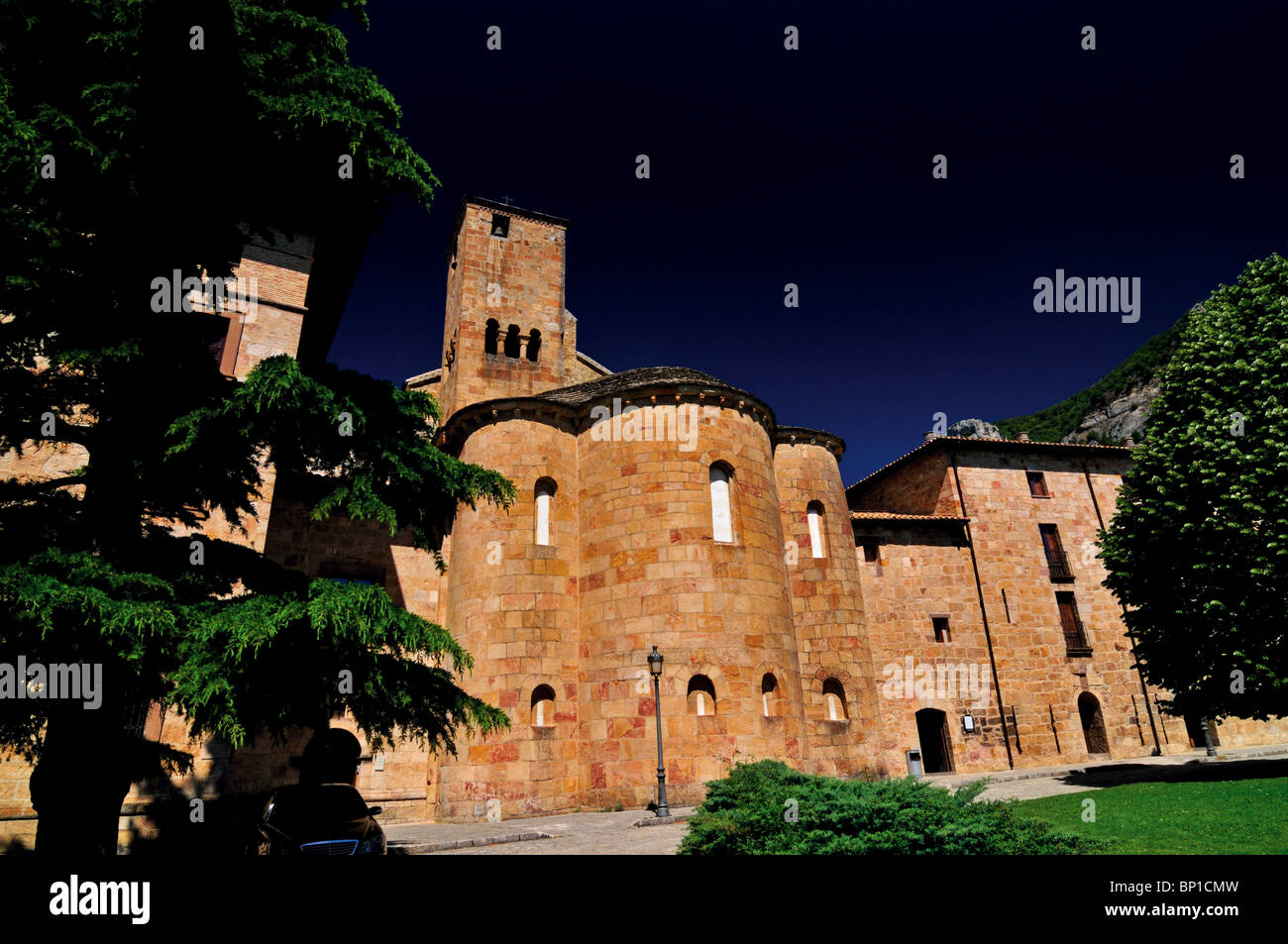 Spanien, Navarra: Romanische Kloster San Salvador de Leyre Stockfoto
