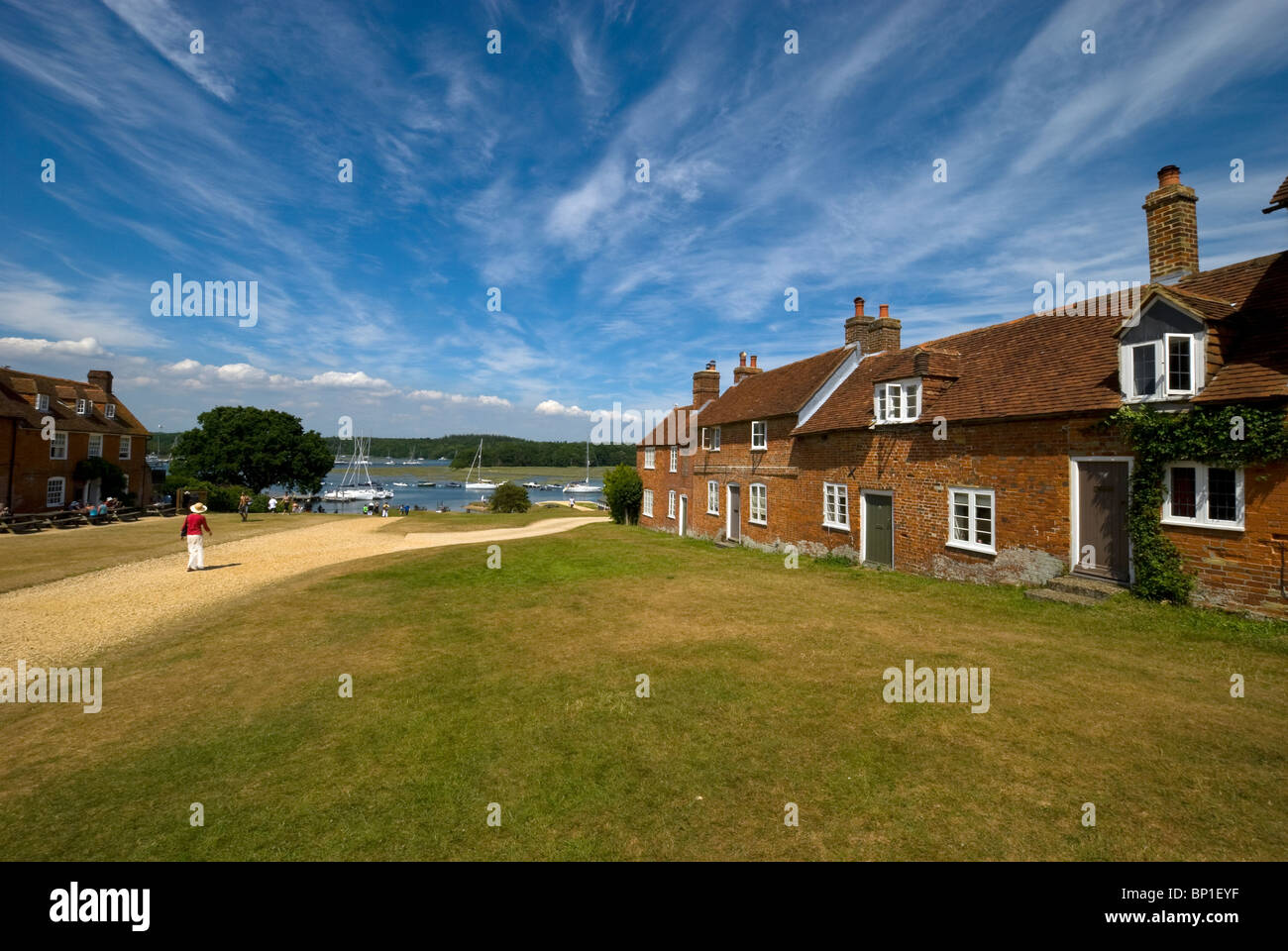 Schiffbauer Cottages im Schilde schwer beaulieu Stockfoto