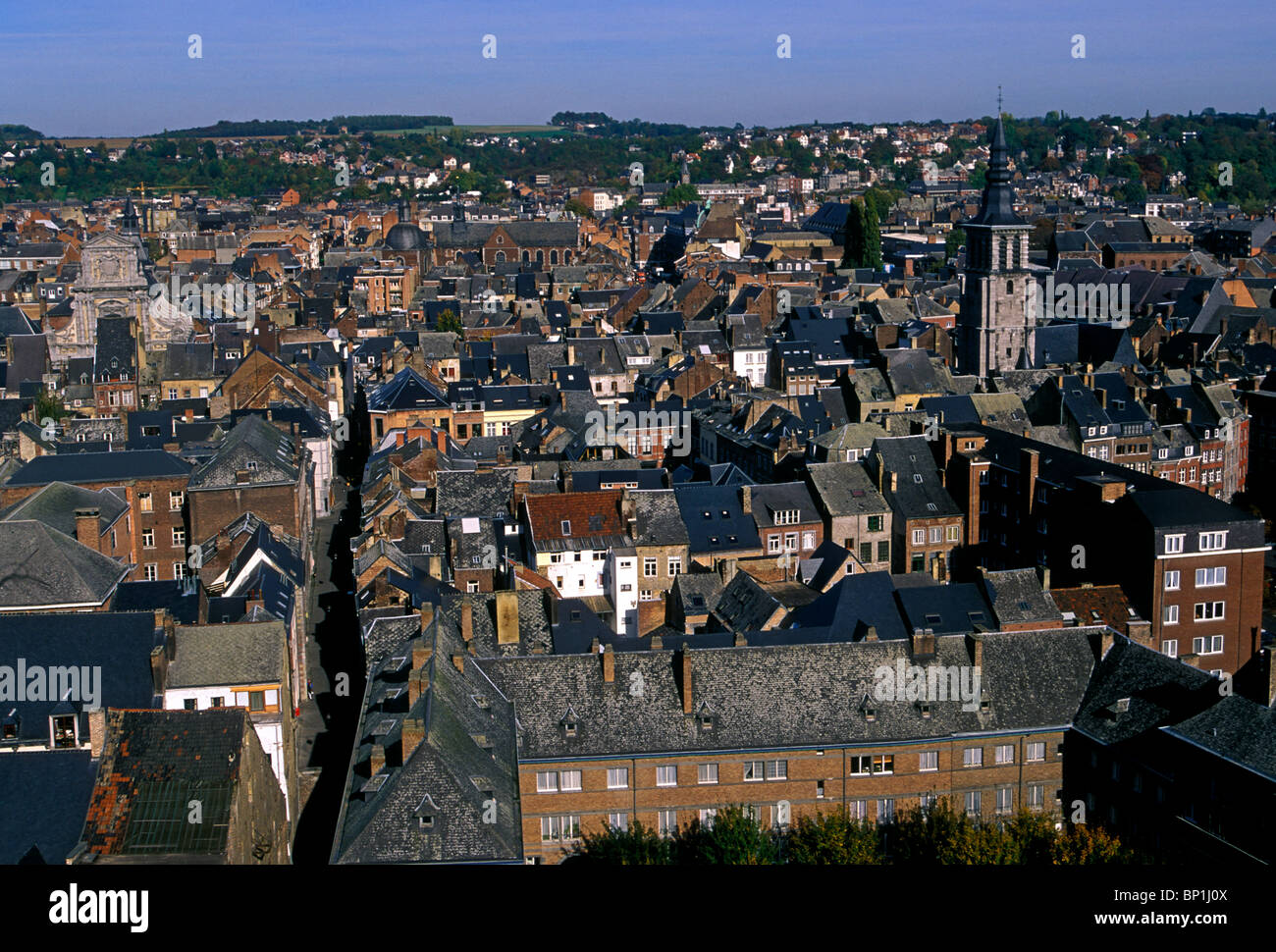 Blick von der Zitadelle, Übersicht, Stadt Namur, Lüttich, Wallonien, Belgien, Europa Stockfoto