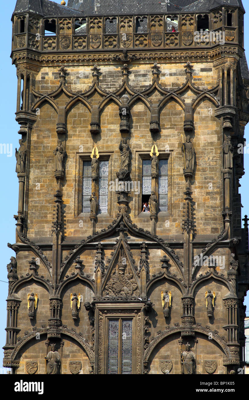 Gothic Pulver Turm Tor Prasna Brama Altstadt Tschechien Böhmen Stockfoto