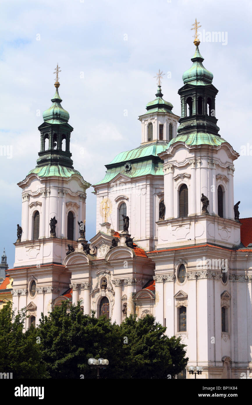 Barocco Kirche von St. Nikolaus Altstadt Tschechien Böhmen Stockfoto