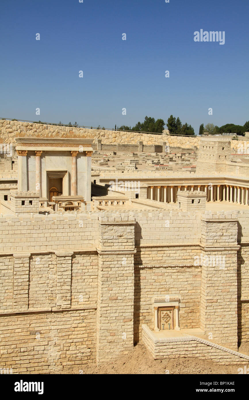 Israel, Jerusalem, das Modell von Jerusalem in der Zeit des zweiten Tempels im Israel Museum Stockfoto