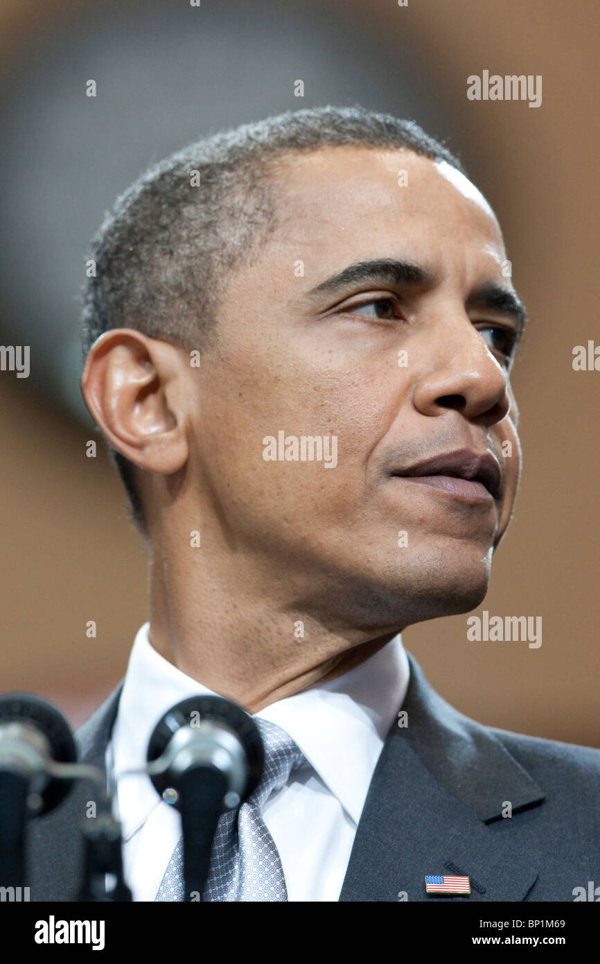 US-Präsident Barack Obama spricht mit eingeladenen Studenten und Dozenten an der University of Texas at Austin Stockfoto