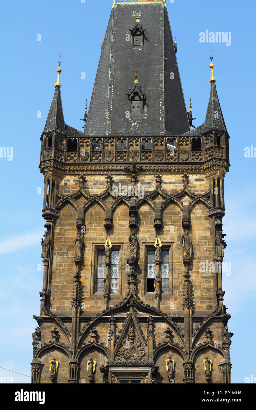 Gothic Pulver Turm Tor Prasna Brama Altstadt Tschechien Böhmen Stockfoto