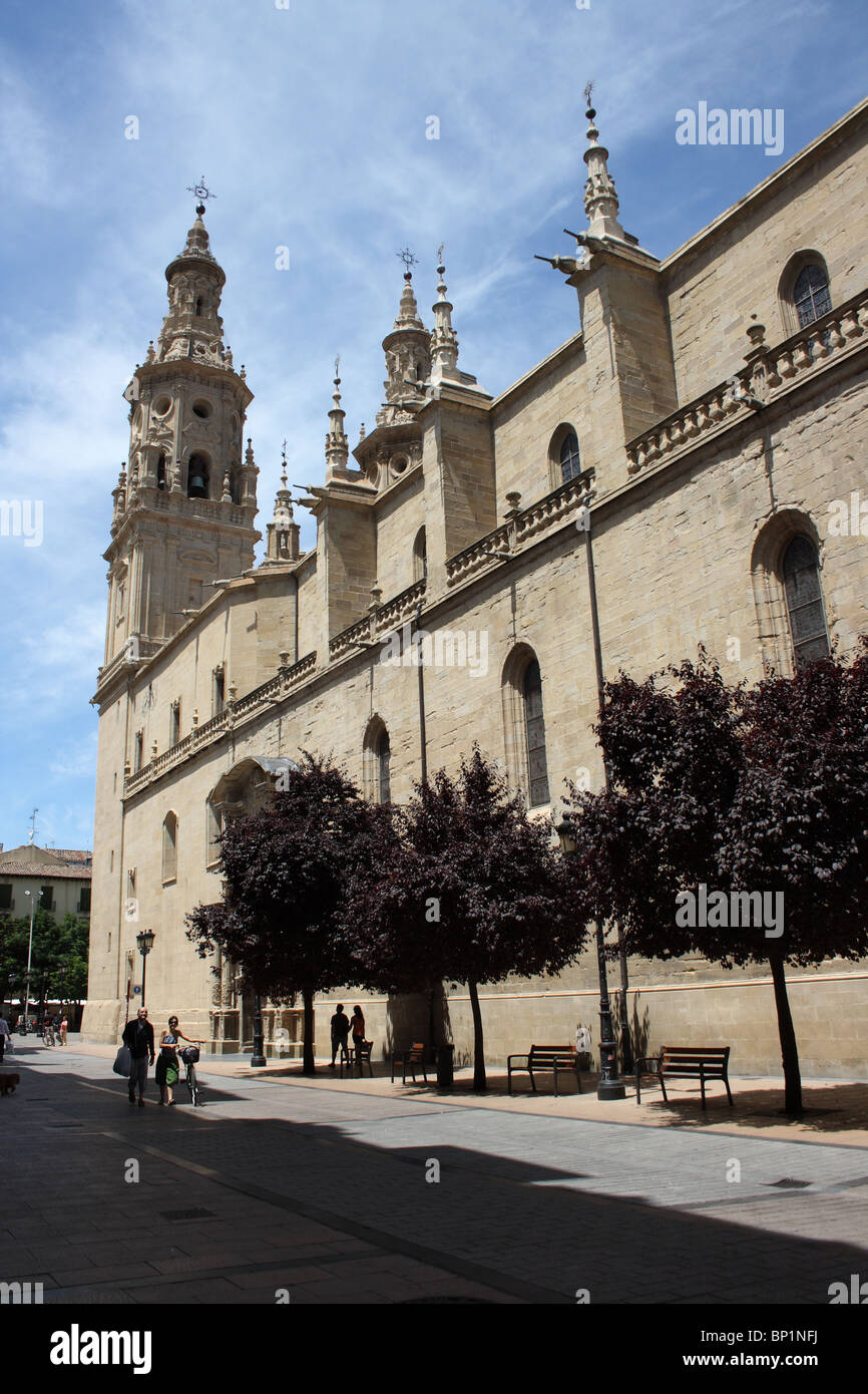 Logrono Kathedrale Iglesia de Santa Maria Redonda, La Rioja, Spanien auf dem Camino de Santiago, Jakobsweg Stockfoto