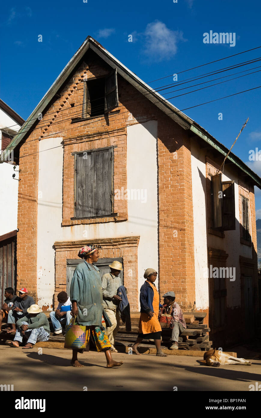 Traditionelles Haus in Ambositra, im zentralen Hochland von Madagaskar Stockfoto