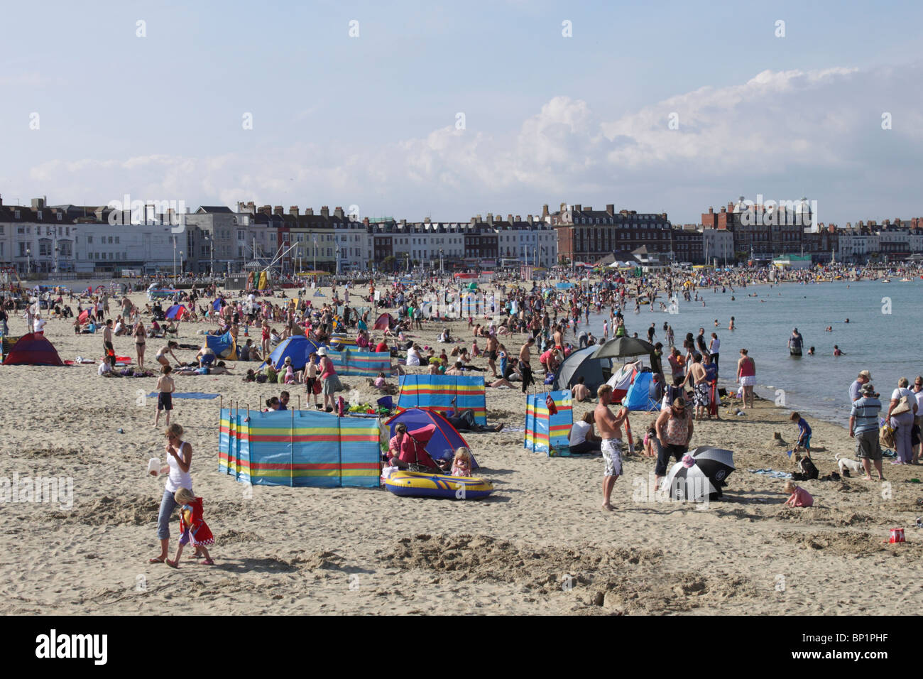 Weymouth Beach Dorset Stockfoto