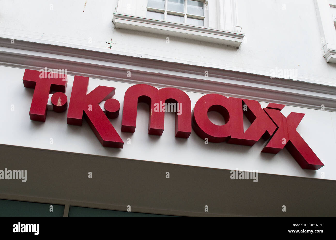 T-K-MAXX Shop anmelden. Stockfoto
