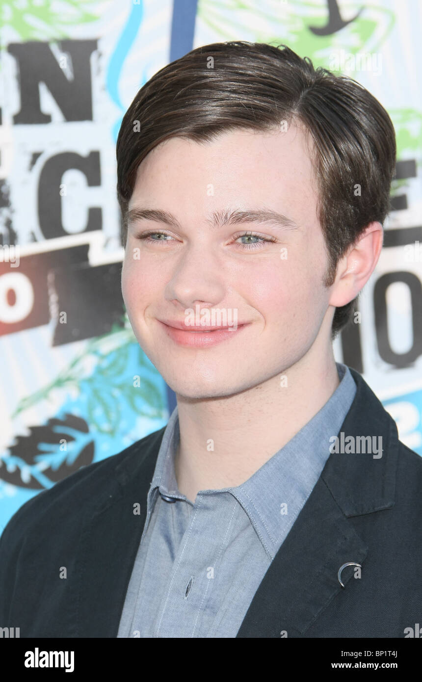 CHRIS COLFER TEEN CHOICE 2010 Ankünfte LOS ANGELES Kalifornien USA 08 August 2010 Stockfoto