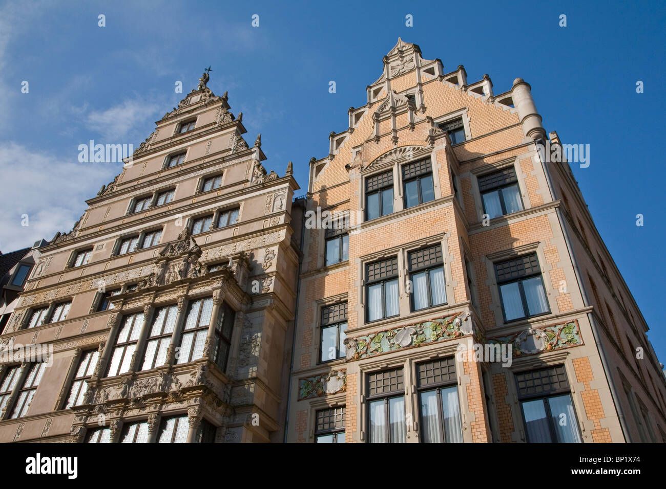 RESTAURIERWERKSTATT GEBÄUDE LINKS SEITE, RENAISSANCE-MIDDLE CLASS HOUSE VON 1499, HANNOVER, NIEDERSACHSEN, DEUTSCHLAND Stockfoto