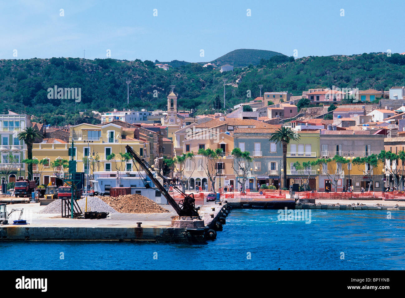 Die Innenstadt von Carloforte auf der Insel San Pietro, Sardinien, Italien Stockfoto