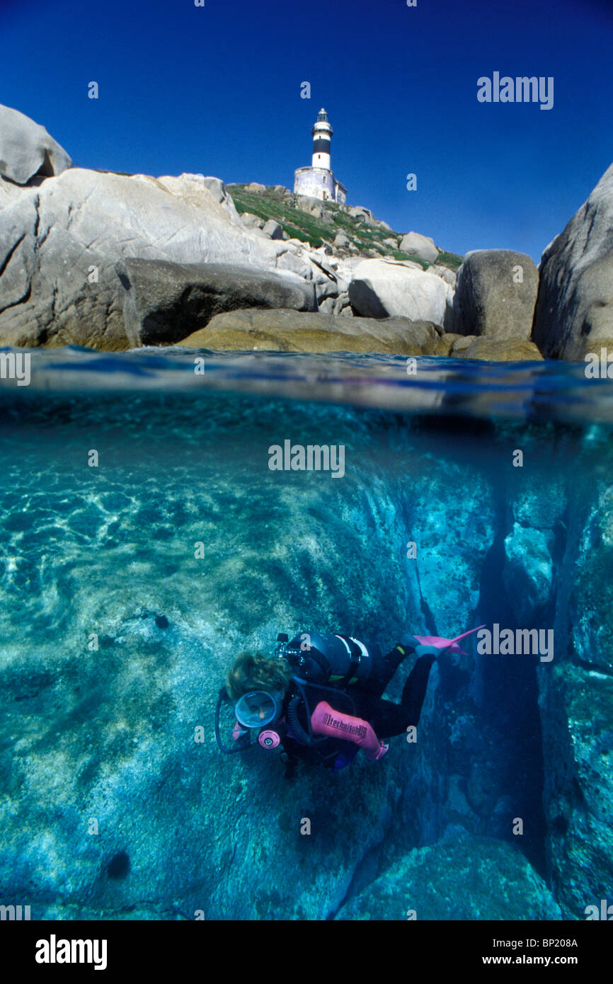 Tauchen in der Nähe von Cavoli, Sardinien, Italien Stockfoto