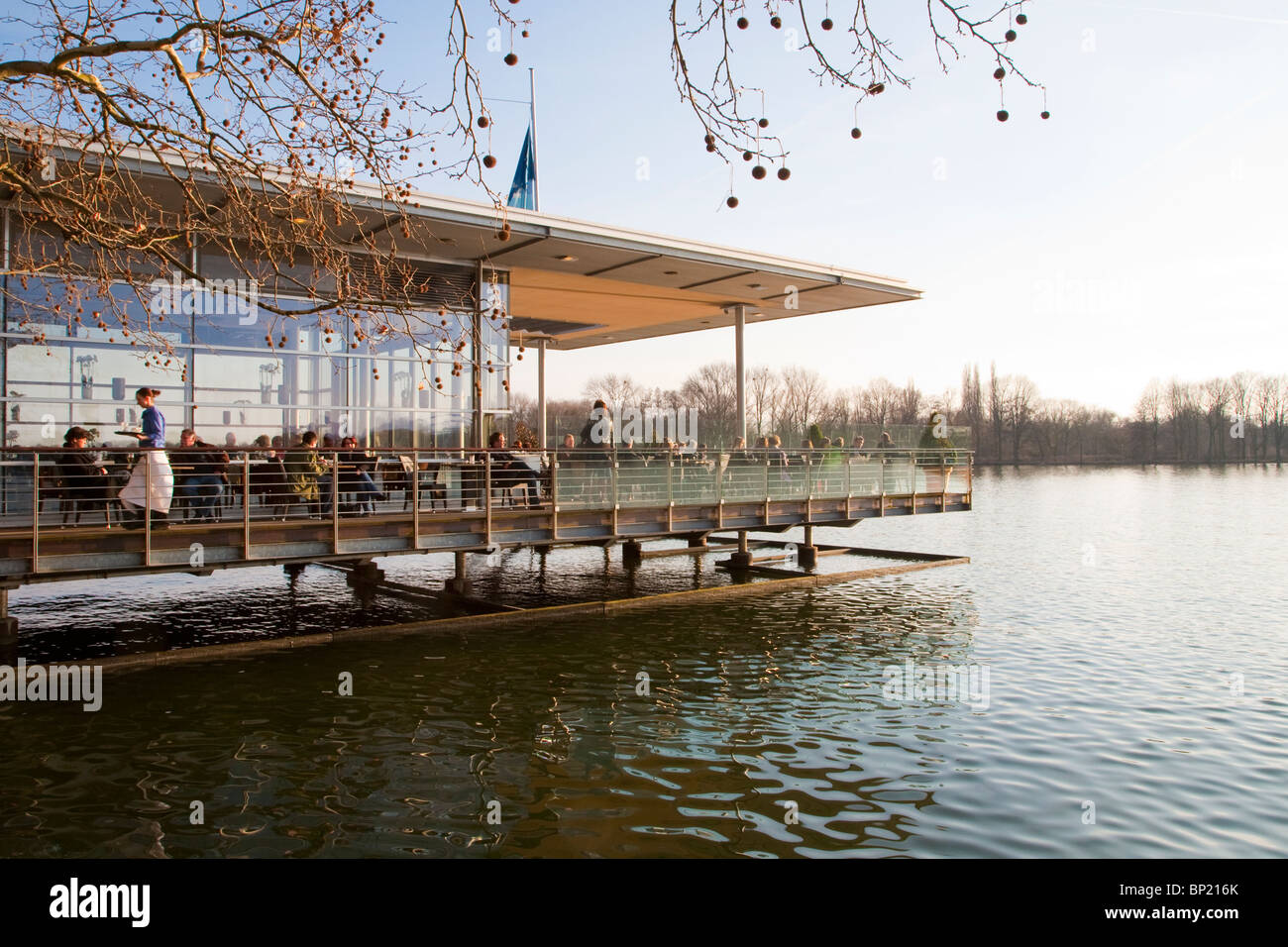 RESTAURANT PIER 51, MASCHSEE SEE, HANNOVER, NIEDERSACHSEN, DEUTSCHLAND Stockfoto