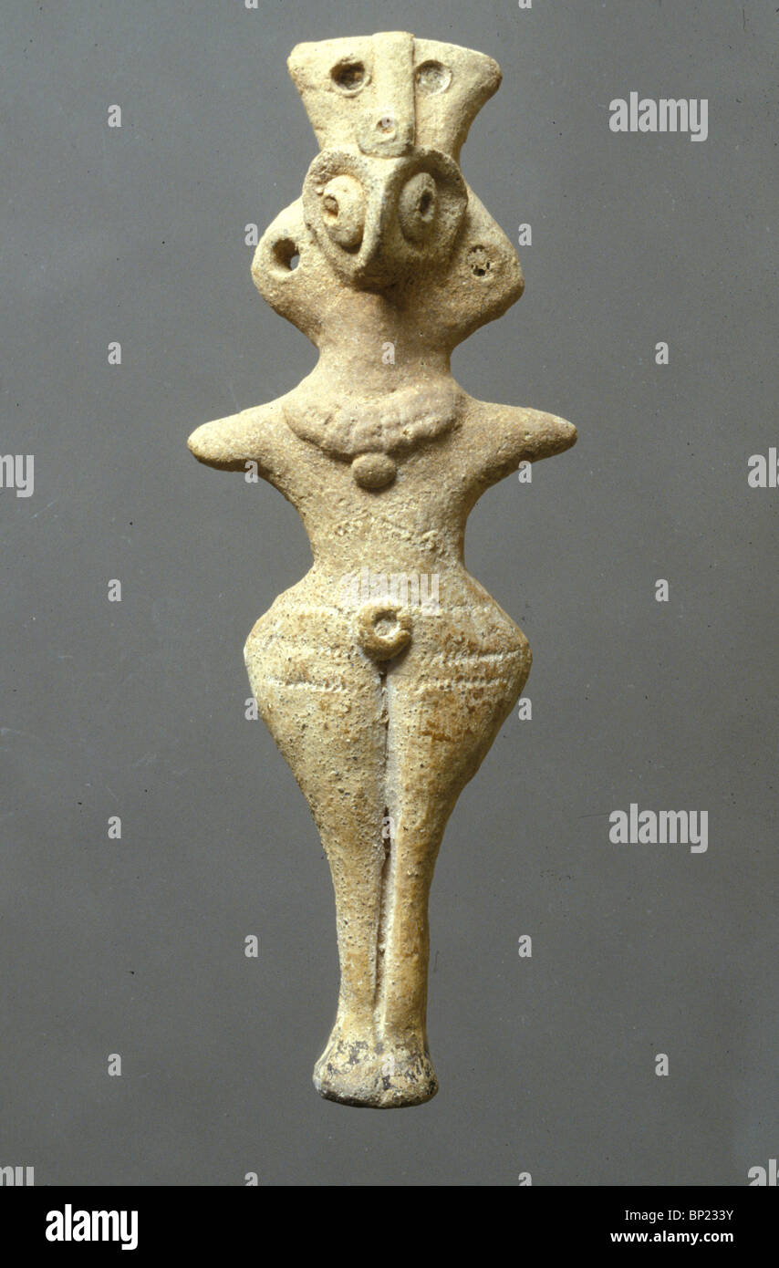 ASHERAH (ASTARTE) - CNAANITE-GÖTTIN DER FRUCHTBARKEIT, DER GEMAHLIN DES WICHTIGSTEN GOTT EL ODER BIBLISCHEN BAAL.  DIE TON-FIGUREN-D Stockfoto