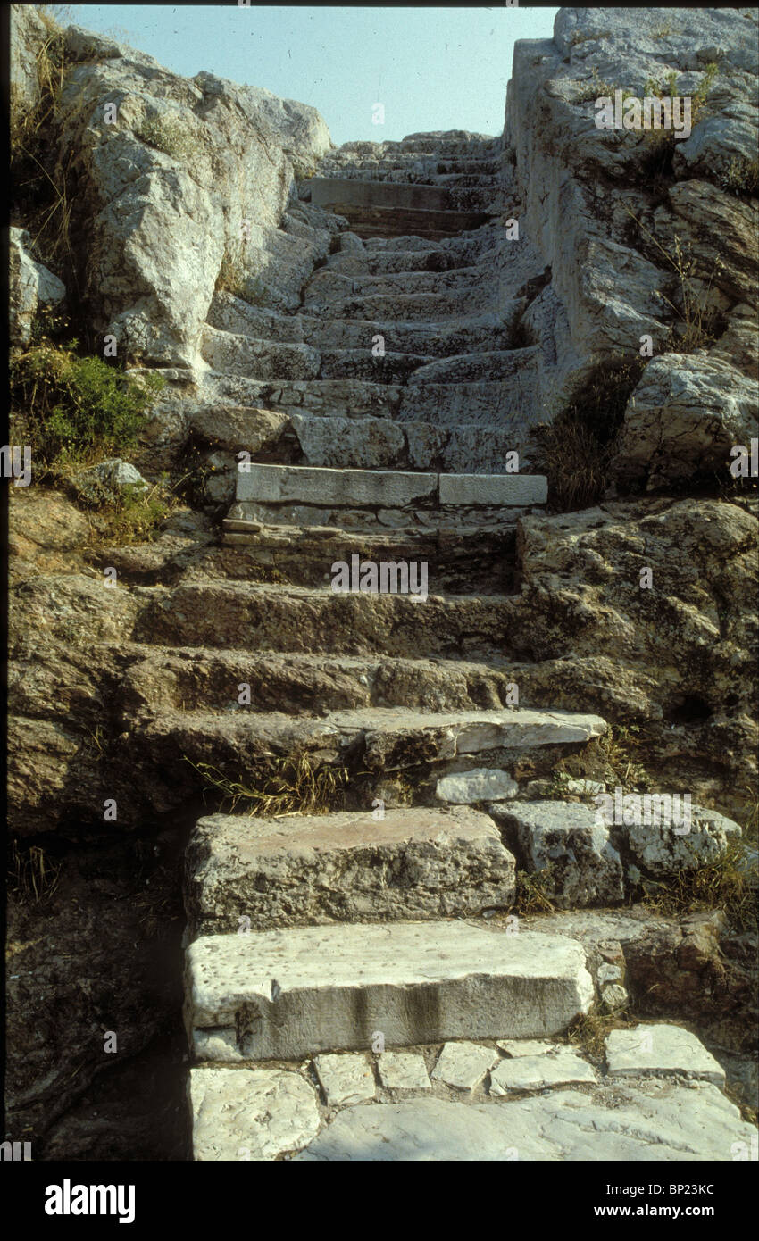 238. ATHEN, DES TREPPENAUFSTIEGS DEM AREOPAG VON WO PAULUS PREDIGTE (APOSTELGESCHICHTE, 17:22-24) Stockfoto