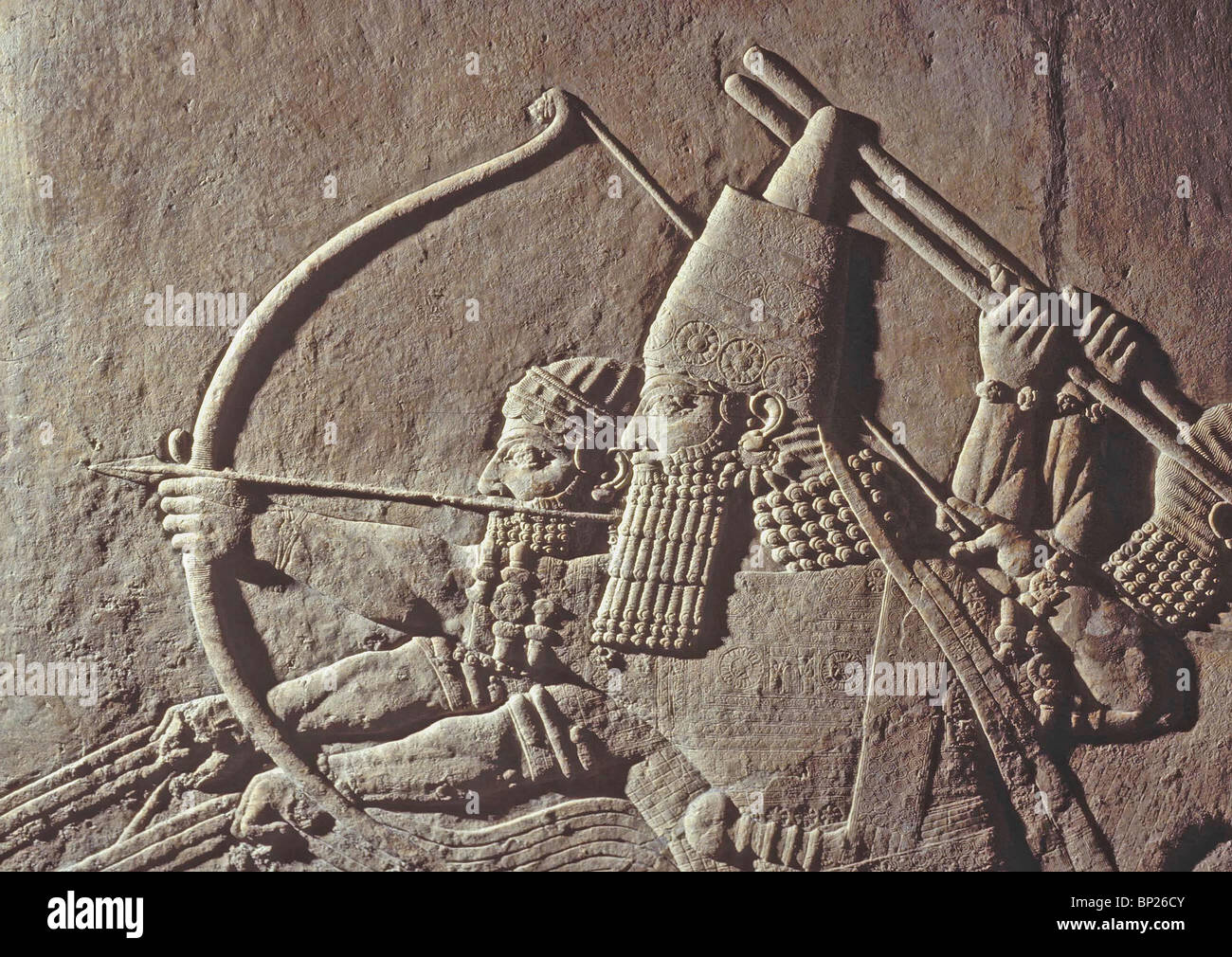1013. KÖNIG ASSURBANIPAL ASSYRIENS, 668-627 V. CHR. BEFREIUNG VON DEN KÖNIGLICHEN PALAST IN NINVEH Stockfoto