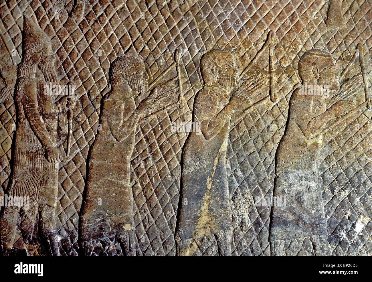 HÄFTLINGE AUS PALÄSTINA SPIELEN LYRE SANAHERIB PALAST IM NINVEH C. 700 V. CHR. Bei den Flüssen von Babylon dort setzten wir uns & Stockfoto