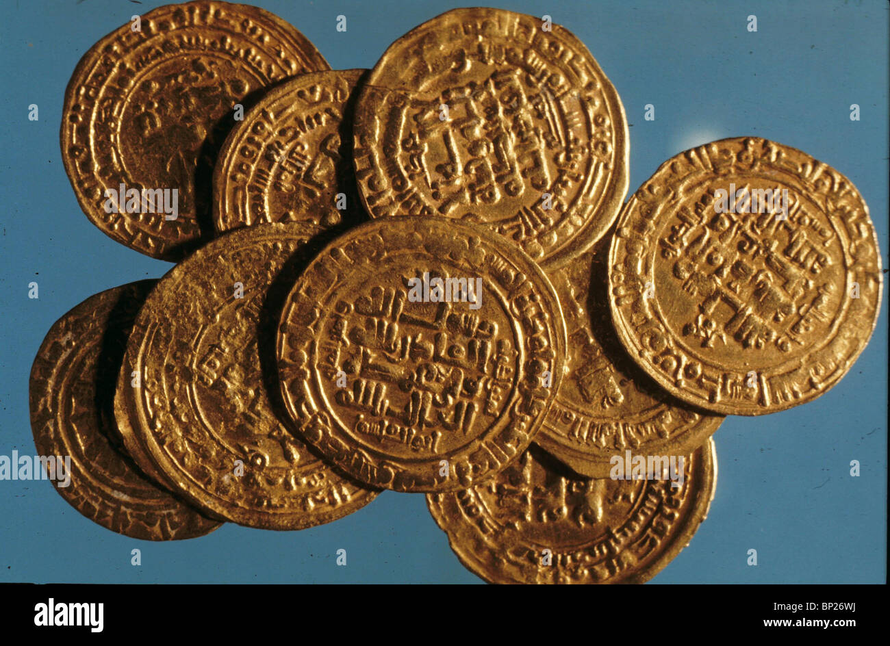 1272. HORDE VON MAMLUK GOLD MÜNZEN IN JERUSALEM GEFUNDEN Stockfoto