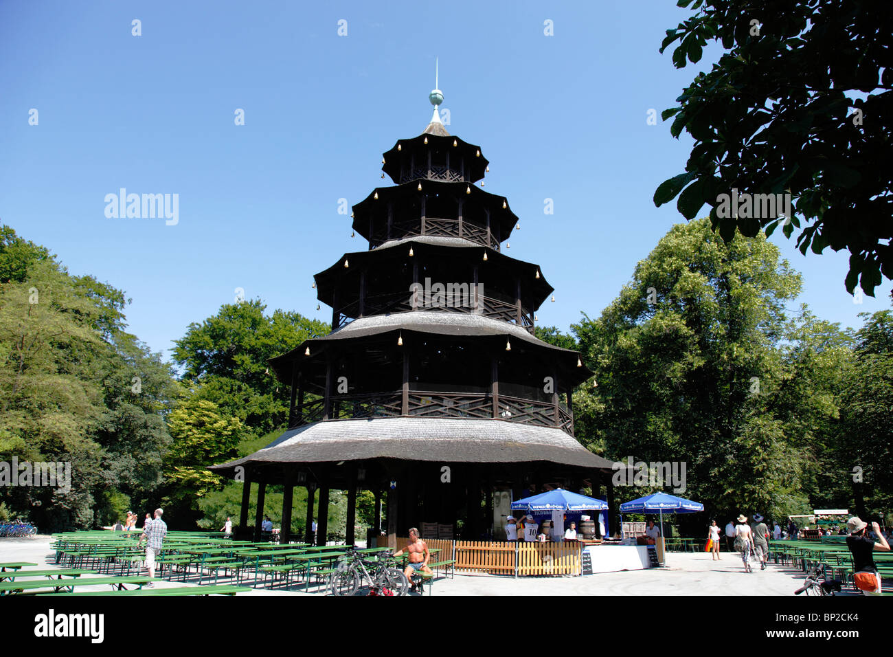 Chinesische Pagode Englischer Garten Munchen Stockfoto Bild