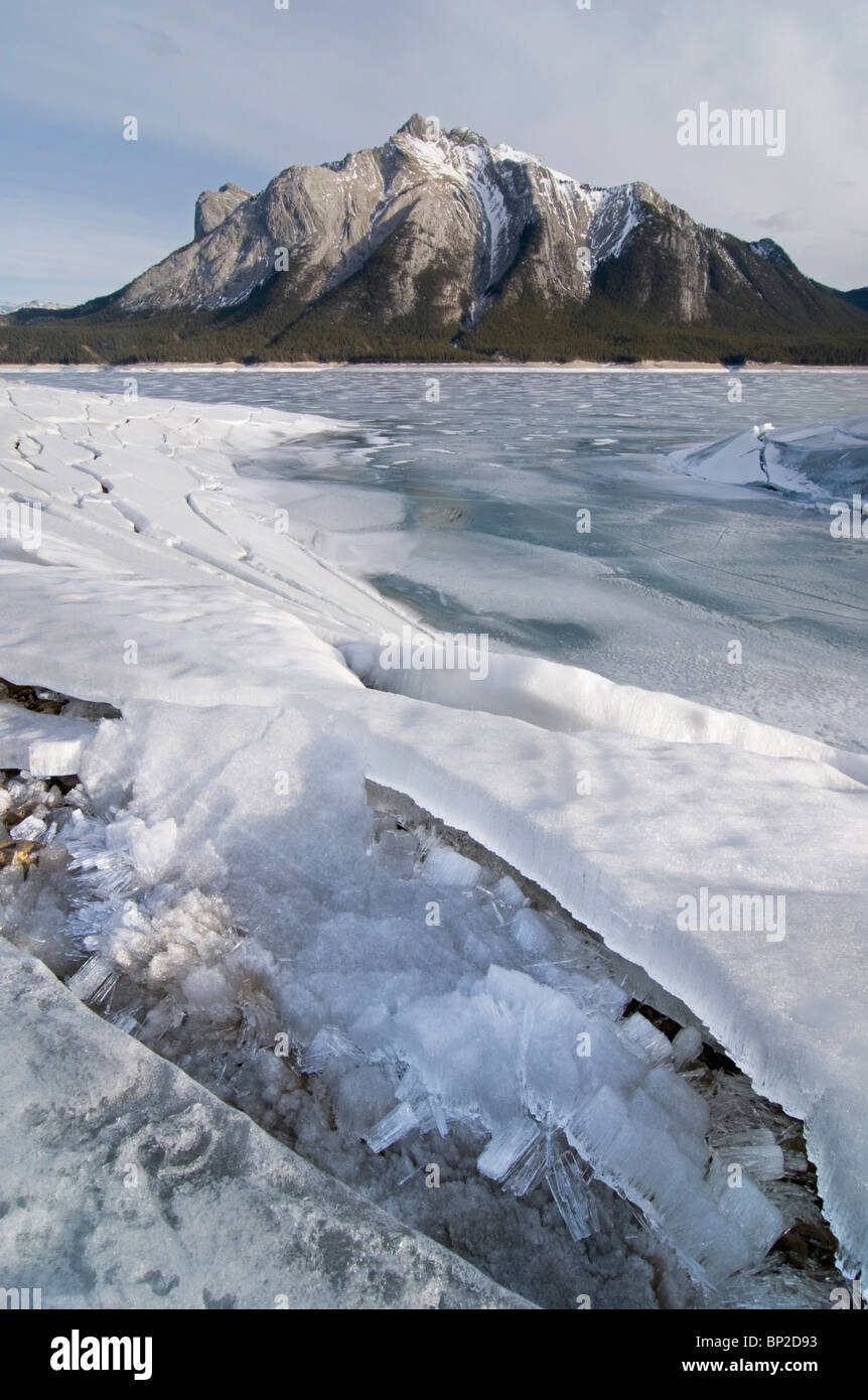 Nordegg, Alberta, Kanada; Abraham-See im Winter Stockfoto