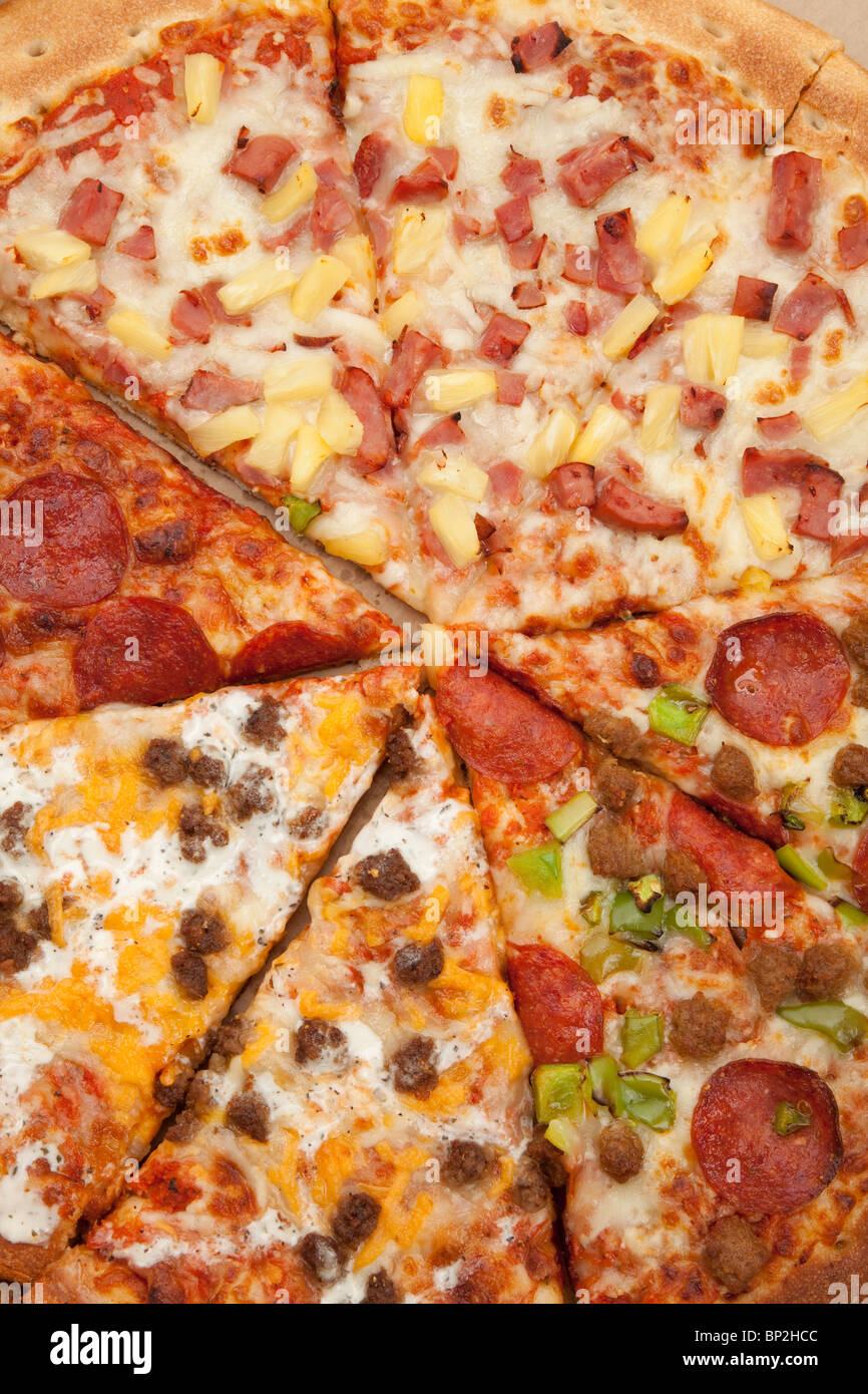 Pizza in der Nähe für Hintergrund Stockfoto