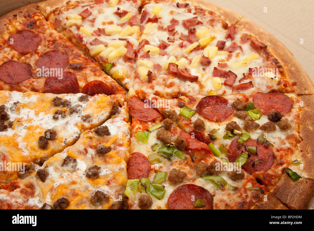 Pizza in der Nähe für Hintergrund Stockfoto