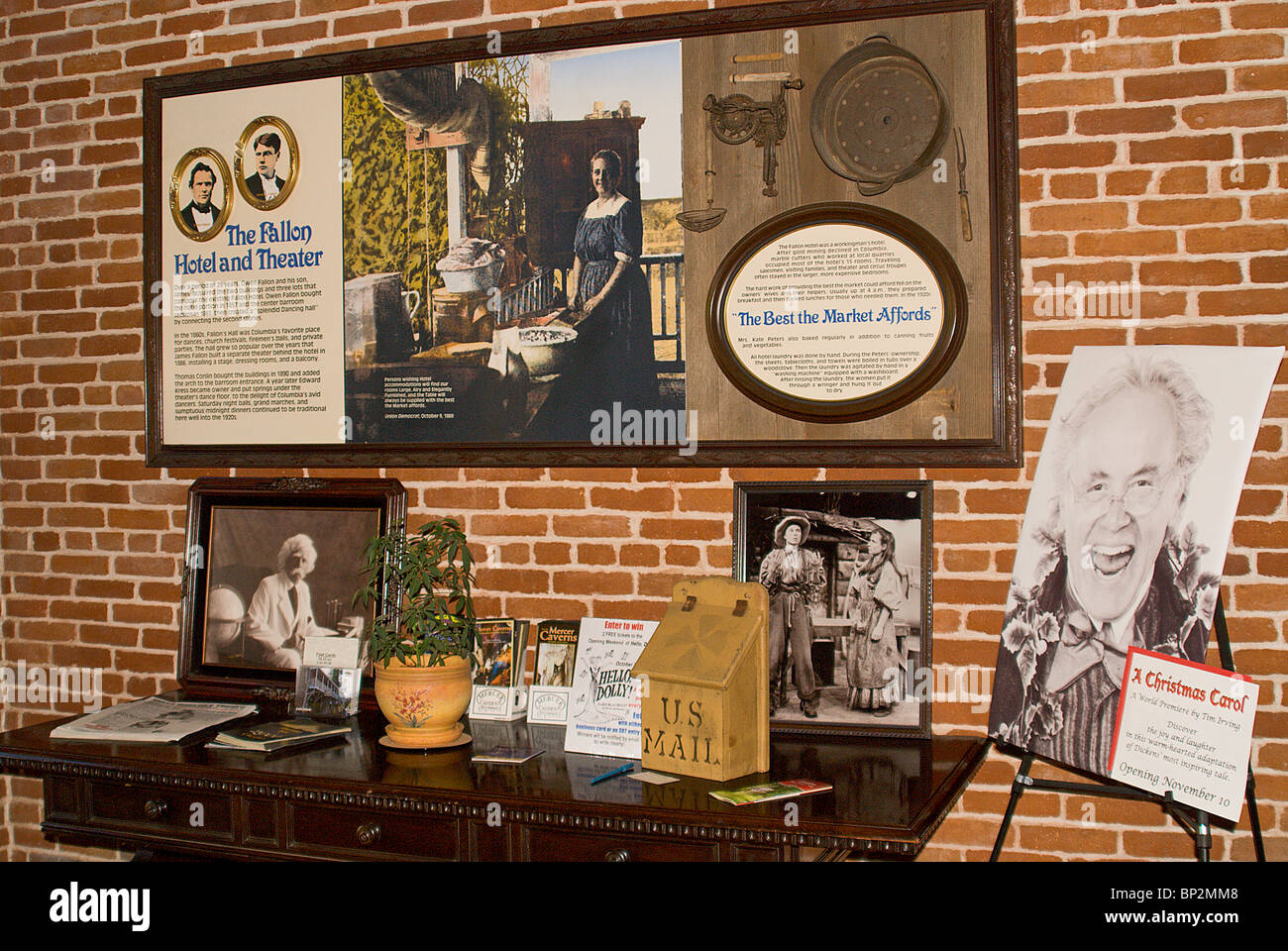 Fallon Theater Erinnerungsstücke, Columbia State Historic Park, Kalifornien Stockfoto
